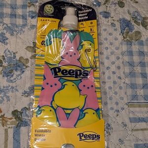 Peeps Pink Easter Bunny Foldable Water Bottle NWT!